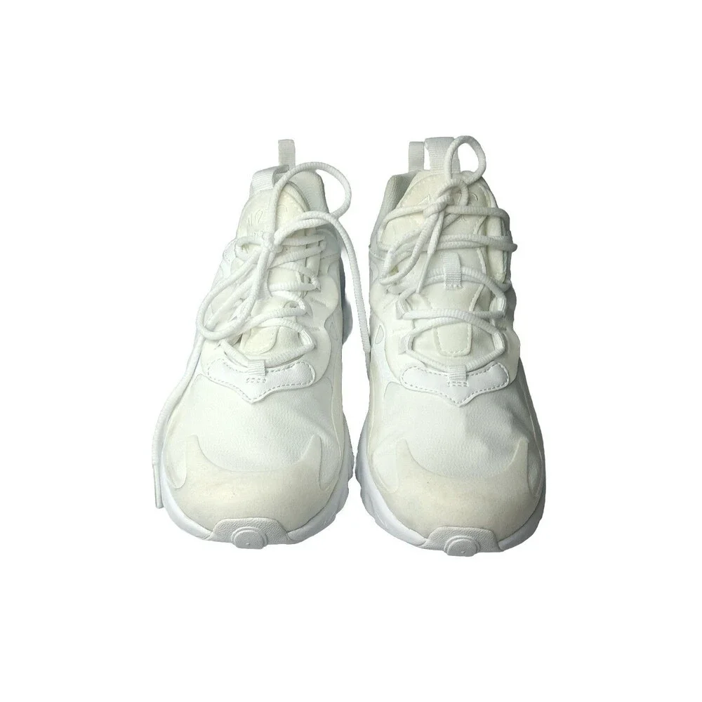 Nike Air Max 270 React Low Triple White BQ0103-100  Kids Shoes Size 6Y